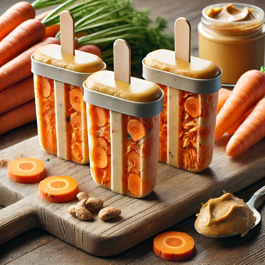 Carrot and Peanut Butter Pupsicles