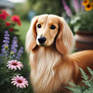 Classic Blonde Long-Haired Dachshund