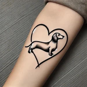 Dachshund Heart Design