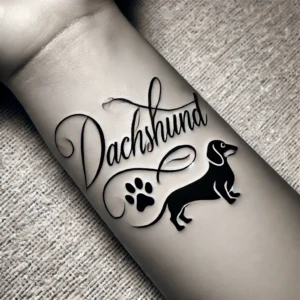 Dachshund Name with Script