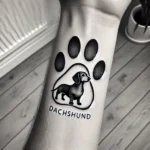 Dachshund Paw Print with Silhouette