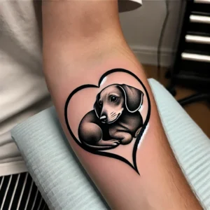 Dachshund in a Heart Shape