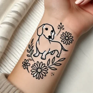 Floral Dachshund Design