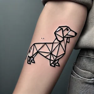 Geometric Dachshund Tattoo