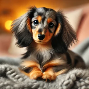 Miniature Long-Haired Dapple Dachshund