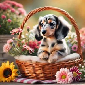 Puppy in a Basket