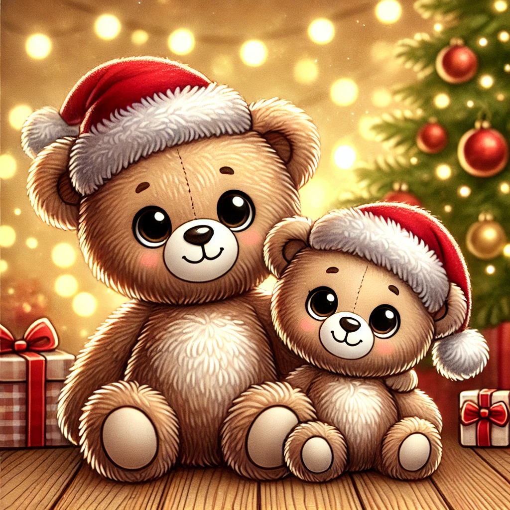 Christmas Teddy Bear Couple