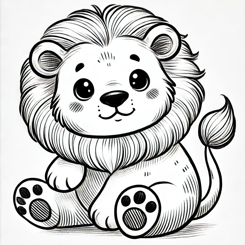 Easy Lion Sketch