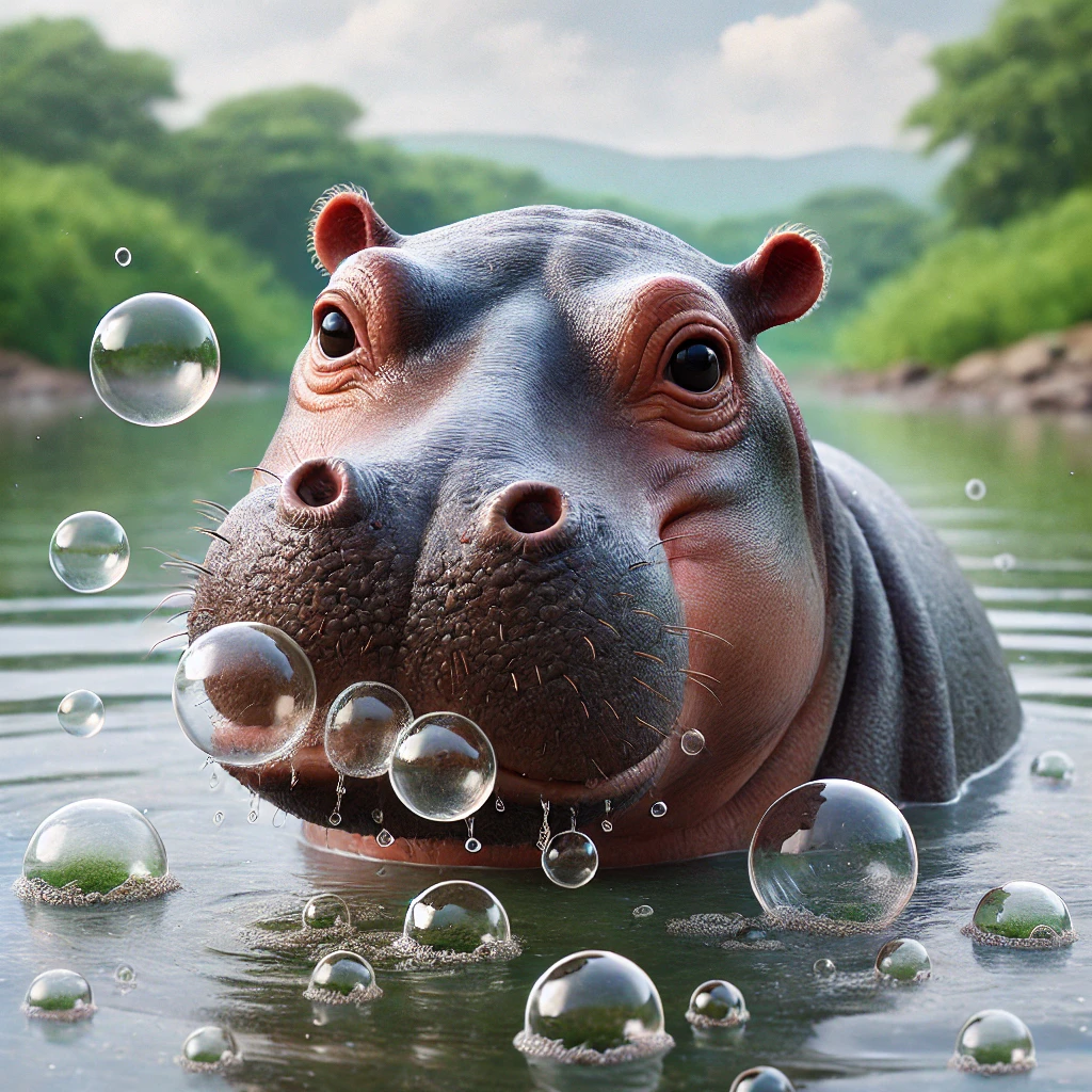 L’Hippopotame Qui Fait des Bulles