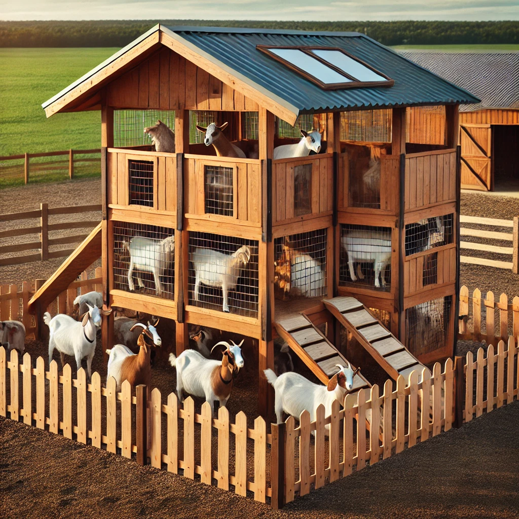 Luxury Goat Paddock with Multi-Level Shelter