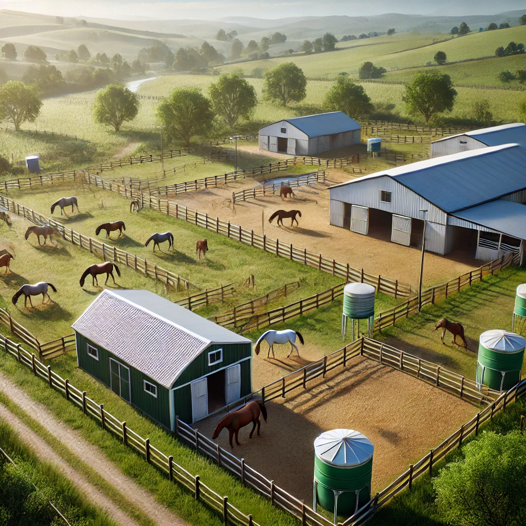 Pasture-Based Horse Farm (Minimal Barn Setup)