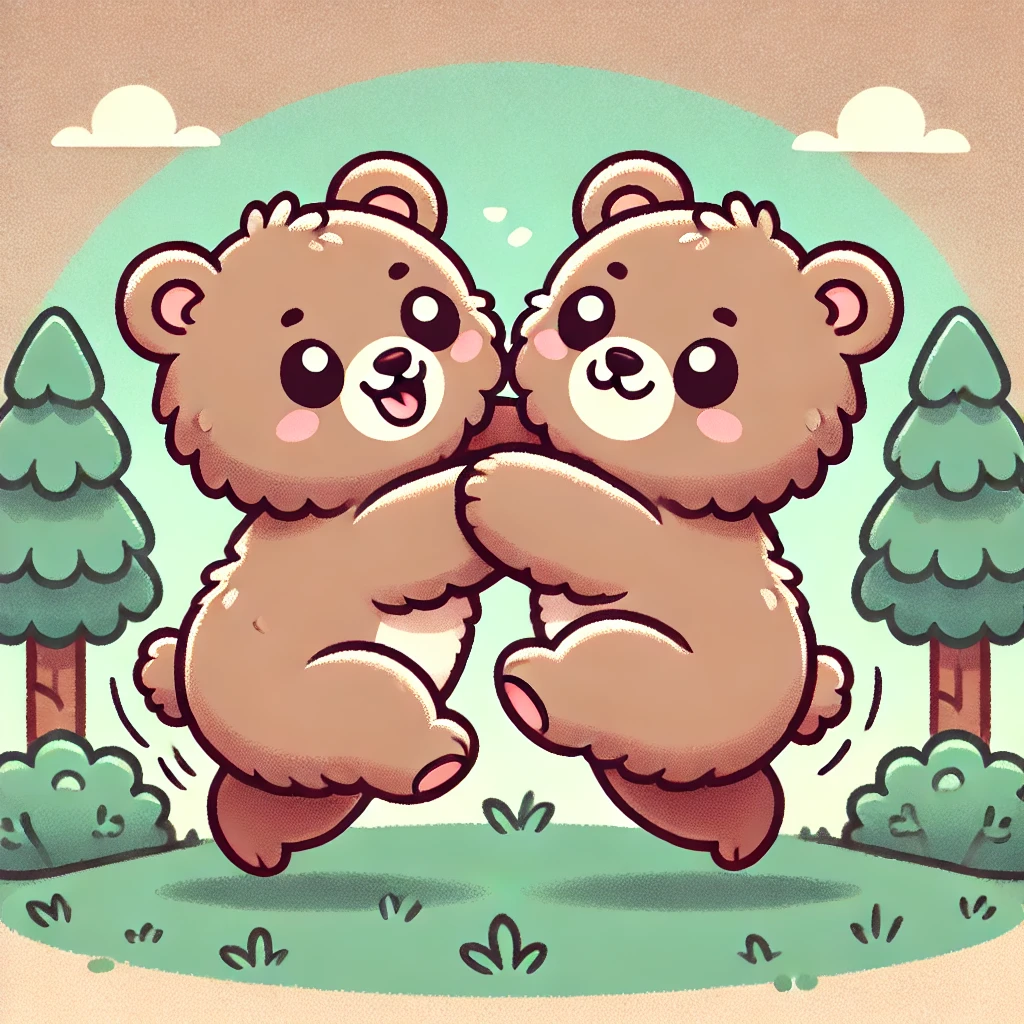 Playful Grizzly Bear Couple