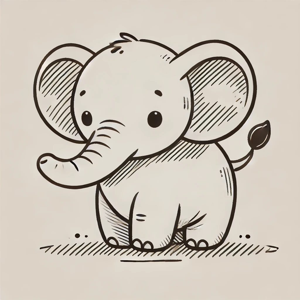 Simple Elephant Sketch