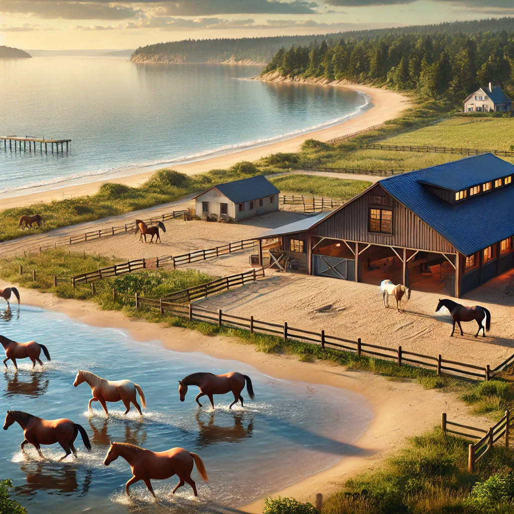 Waterfront Horse Farm (Beach or Lake Access)